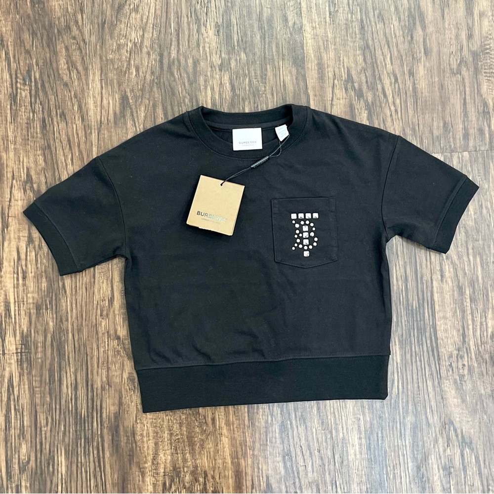 NWT! Burberry Black Stud Detail T-Shirt